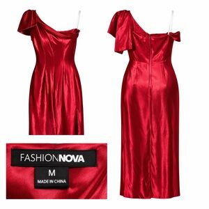 Fashion Nova One Shoulder Red Dress
